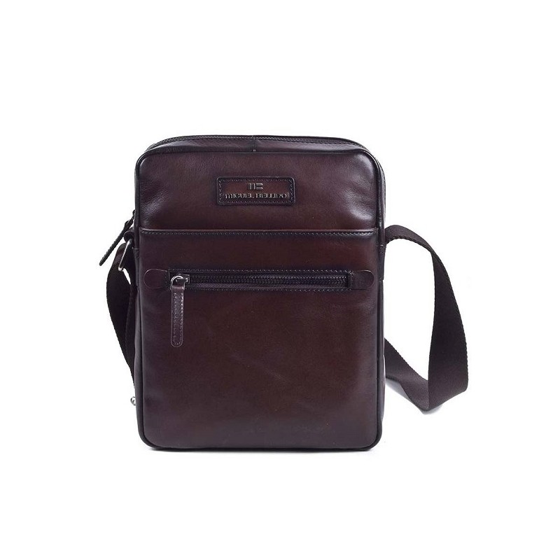 MIGUEL BELLIDO: BANDOLERA DE HOMBRE EN PIEL VACUNO 8103-BUDAPEST-MARRON