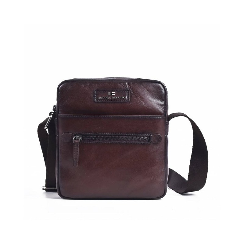 MIGUEL BELLIDO: BANDOLERA DE HOMBRE EN PIEL VACUNO 8102-BUDAPEST-MARRON