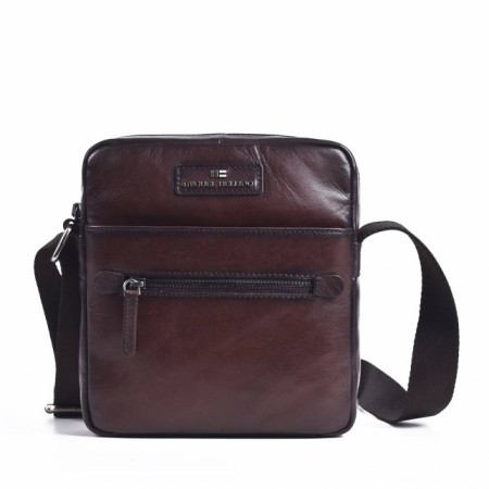 MIGUEL BELLIDO: BANDOLERA DE HOMBRE EN PIEL VACUNO 8102-BUDAPEST-MARRON