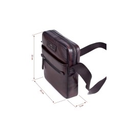 MIGUEL BELLIDO: BANDOLERA DE HOMBRE EN PIEL VACUNO 8102-BUDAPEST-MARRON