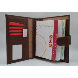 TITTO BLUNI: AGENDA DE TRABAJO GRANDE DE PIEL PAGINA DIA 25x19