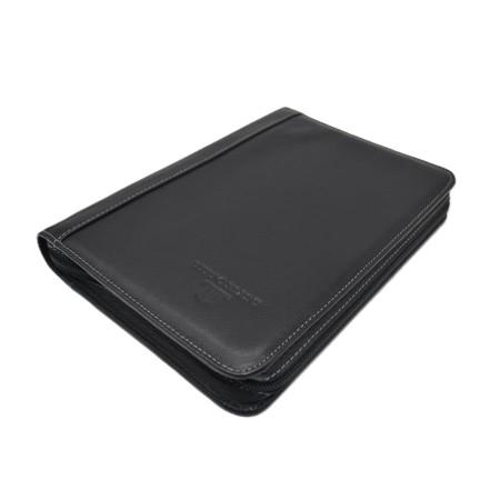 TITTO BLUNI: AGENDA DE TRABAJO GRANDE DE PIEL CERRADA CON CREMALLERA PAGINA DIA 27x19