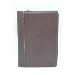 TITTO BLUNI: AGENDA DE TRABAJO GRANDE DE PIEL CERRADA CON CREMALLERA PAGINA DIA 27x19