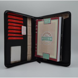 TITTO BLUNI: AGENDA DE TRABAJO GRANDE DE PIEL CERRADA CON CREMALLERA PAGINA DIA 27x19