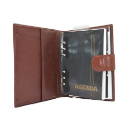 PIEL NATURE: AGENDA DE ANILLAS DE TRABAJO 21X15 DE PIEL 2 DIAS x PÁGINA