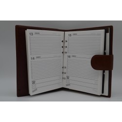 PIEL NATURE: AGENDA DE ANILLAS DE TRABAJO 21X15 DE PIEL 2 DIAS x PÁGINA