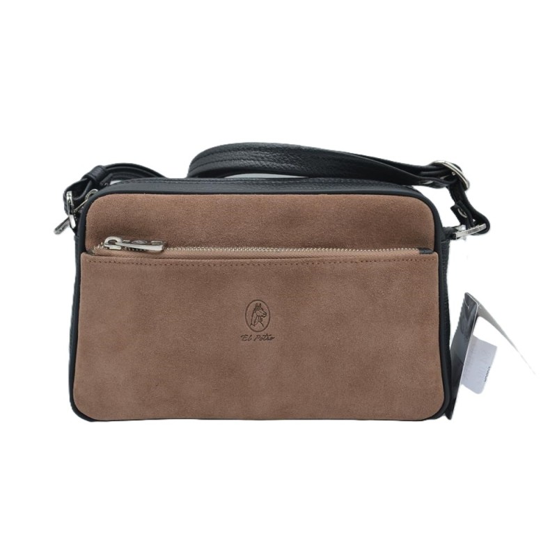 El Potro: Bolso bandolera mujer piel VACUNO 3108-NATURAL-TOPO