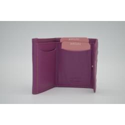 AMICHI: MONEDERO BILLETERO DE MUJER PIEL 10 CM. 102965-MALVA