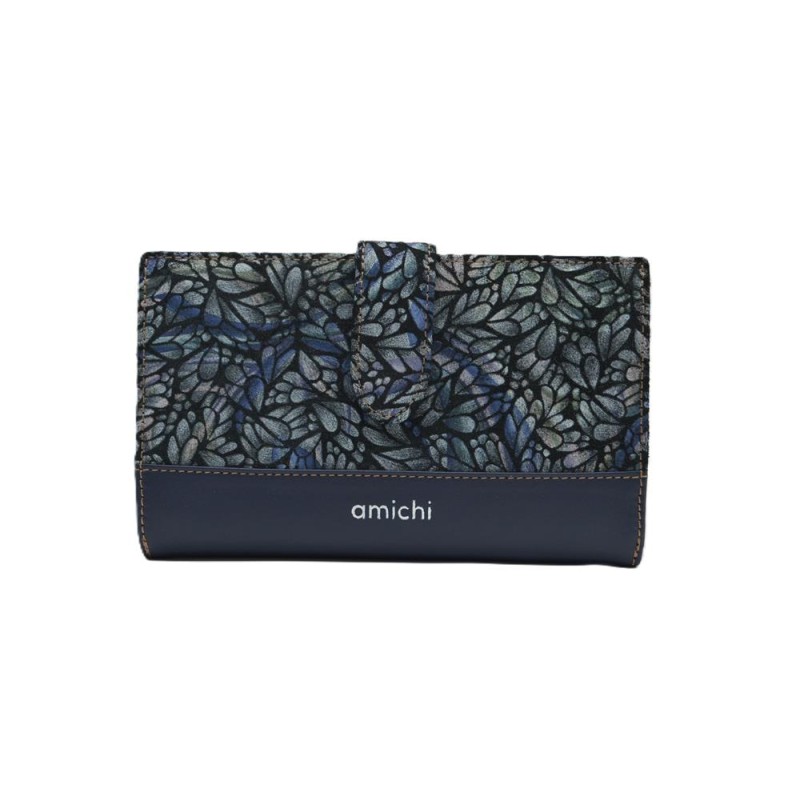 AMICHI: CARTERA MUJER PIEL MEDIANA 16 CM. 260833-AZUL