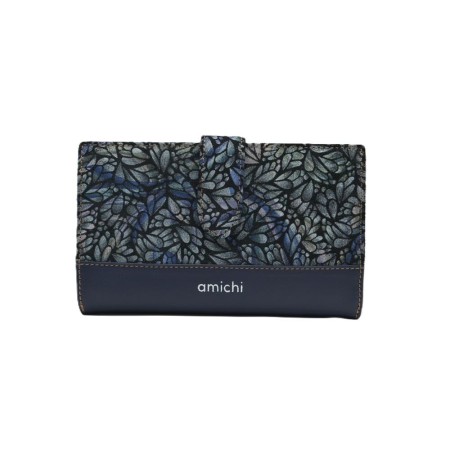 AMICHI: CARTERA MUJER PIEL MEDIANA 16 CM. 260833-AZUL