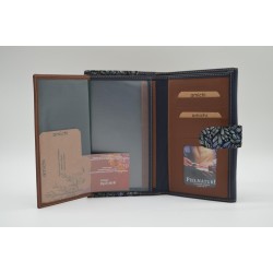 AMICHI: CARTERA MUJER PIEL MEDIANA 16 CM. 260833-AZUL