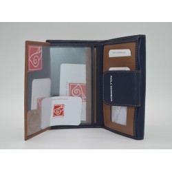 PAOLA DOMINGUIN: CARTERA MUJER PIEL MEDIANA 16 CM. 260821-AZUL