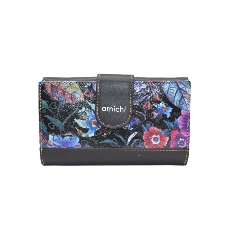 AMICHI: CARTERA MUJER PIEL HECHA EN UBRIQUE MEDIANA 16 CM. 260815