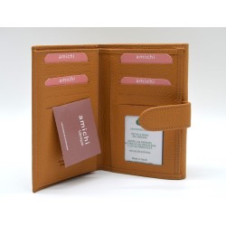 AMICHI: CARTERA MUJER PIEL HECHA EN UBRIQUE MEDIANA 14 CM. 111502