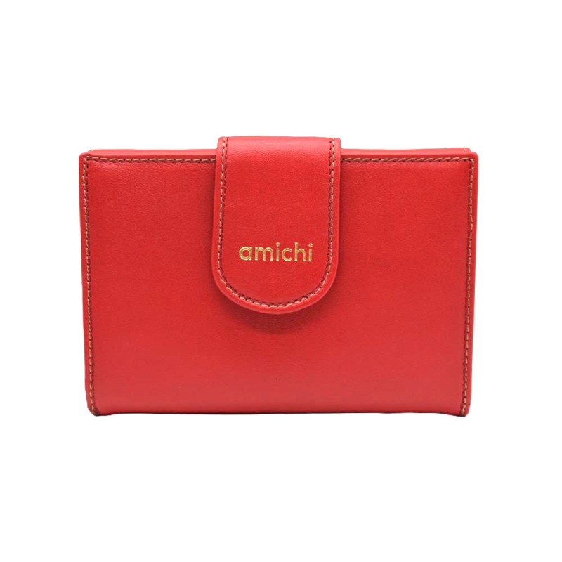 AMICHI: CARTERA MUJER PIEL HECHA EN UBRIQUE MEDIANA 14 CM. 1115-BASIC