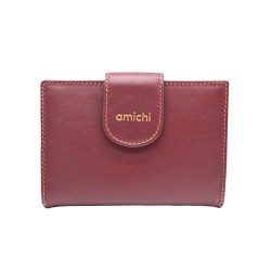 AMICHI: CARTERA MUJER PIEL HECHA EN UBRIQUE MEDIANA 14 CM. 1115-BASIC
