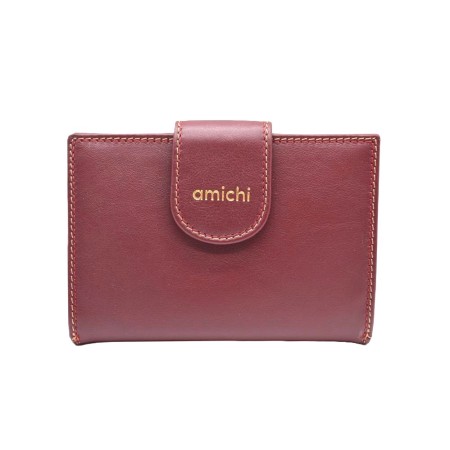 AMICHI: CARTERA MUJER PIEL HECHA EN UBRIQUE MEDIANA 14 CM. 1115-BASIC