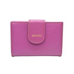 AMICHI: CARTERA MUJER PIEL HECHA EN UBRIQUE MEDIANA 14 CM. 1115-BASIC