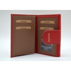 AMICHI: CARTERA MUJER PIEL HECHA EN UBRIQUE MEDIANA 14 CM. 1115-BASIC