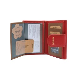 AMICHI: CARTERA MUJER PIEL HECHA EN UBRIQUE MEDIANA 14 CM. 1115-BASIC