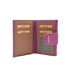 AMICHI: CARTERA MUJER PIEL HECHA EN UBRIQUE MEDIANA 14 CM. 1115-BASIC