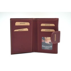 AMICHI: CARTERA MUJER PIEL HECHA EN UBRIQUE MEDIANA 14 CM. 1115-BASIC