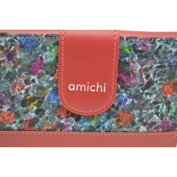 AMICHI: CARTERA MUJER PIEL HECHA EN UBRIQUE MEDIANA 14 CM. 111557-ROJA