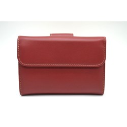 AMICHI: CARTERA MUJER PIEL HECHA EN UBRIQUE MEDIANA 14 CM. 111557-ROJA