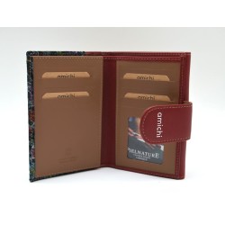 AMICHI: CARTERA MUJER PIEL HECHA EN UBRIQUE MEDIANA 14 CM. 111557-ROJA