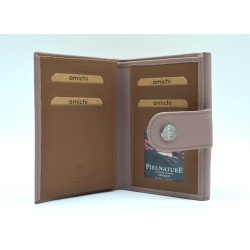 AMICHI: CARTERA MUJER PIEL HECHA EN UBRIQUE MEDIANA 14 CM. 111572-NUDE