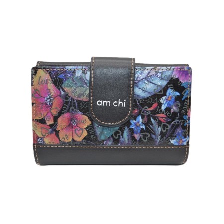 AMICHI: CARTERA MUJER PIEL HECHA EN UBRIQUE MEDIANA 14 CM. 111525