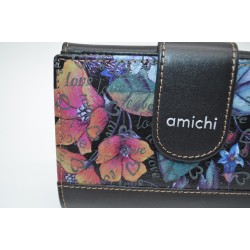 AMICHI: CARTERA MUJER PIEL HECHA EN UBRIQUE MEDIANA 14 CM. 111525