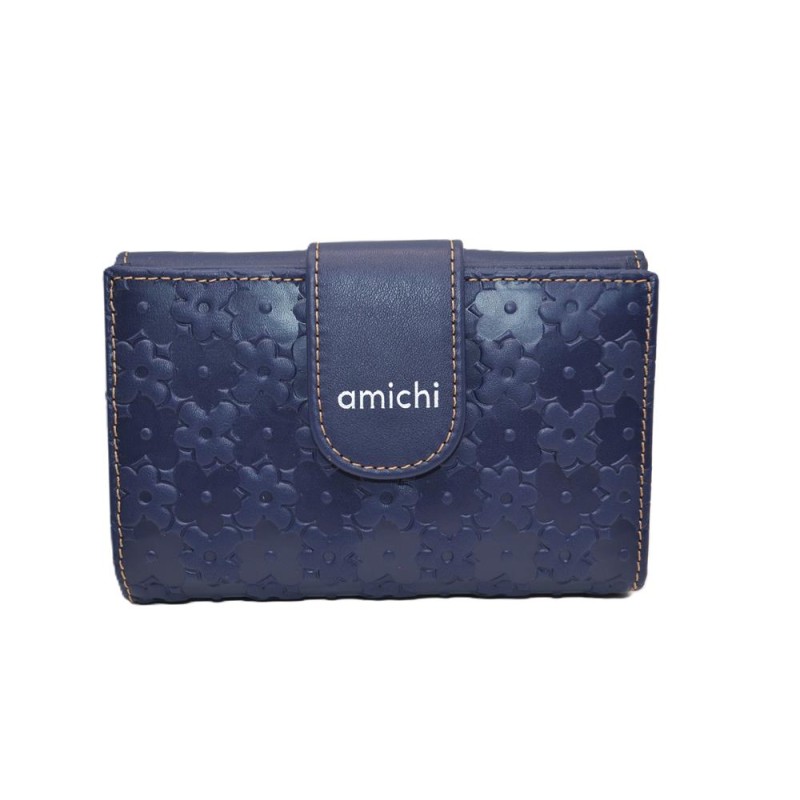 AMICHI: CARTERA MUJER PIEL HECHA EN UBRIQUE MEDIANA 14 CM. 111514