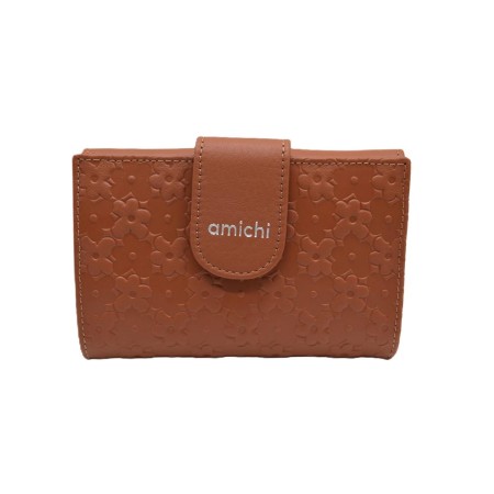 AMICHI: CARTERA MUJER PIEL HECHA EN UBRIQUE MEDIANA 14 CM. 111514