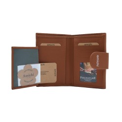 AMICHI: CARTERA MUJER PIEL HECHA EN UBRIQUE MEDIANA 14 CM. 111514