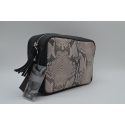 EL POTRO: BOLSO BANDOLERA DE CADENA  NEGRO/ANIMAL PRINT