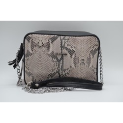 EL POTRO: BOLSO BANDOLERA DE CADENA  NEGRO/ANIMAL PRINT