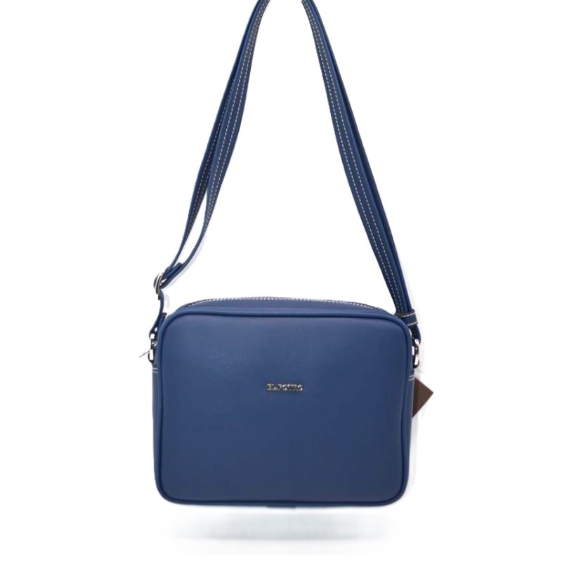 EL POTRO: BOLSO BANDOLERA DE LONA Y PIEL 2627-ANGULA-AZUL