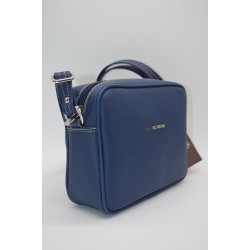 EL POTRO: BOLSO BANDOLERA DE LONA Y PIEL 2627-ANGULA-AZUL