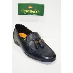 Trotters: Zapatos cómodos piel suave, azul marino.