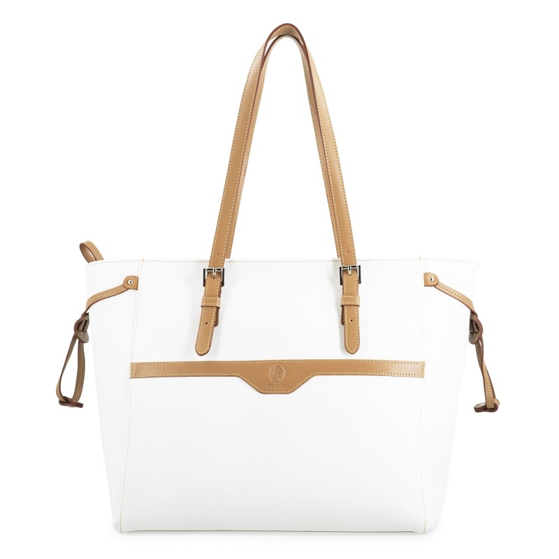 EL POTRO: BOLSO SHOPPING MUJER EN LONA Y PIEL 4501-BASE-BLANCO