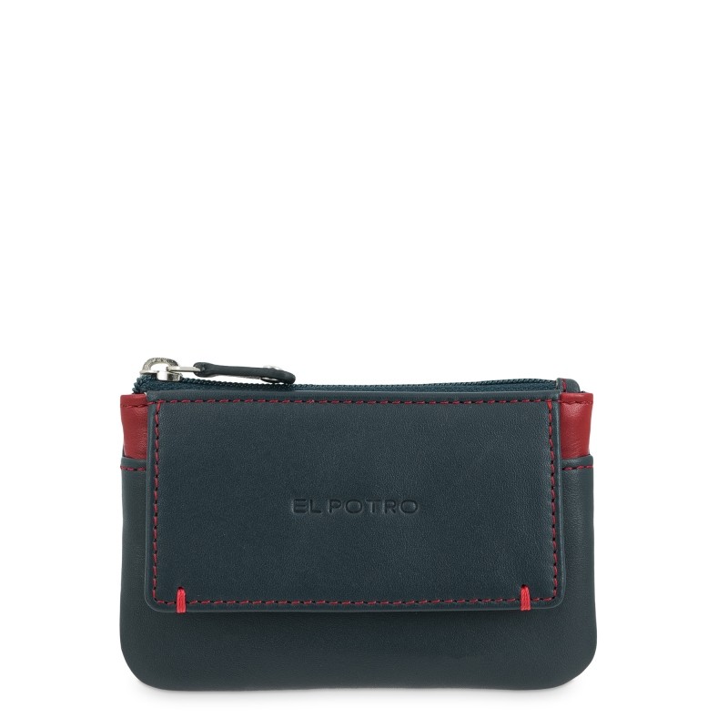 EL POTRO: MONEDERO DE CREMALLERA CON SOLAPA EN PIEL VACUNO 657-CLIP