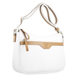 EL POTRO: BOLSO GONDOLA MUJER DE 3 CREMALLERAS EN LONA Y PIEL 4507-BASE-BLANCO