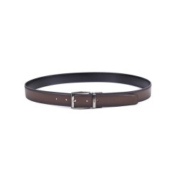 MIGUEL BELLIDO: CINTURÓN REVERSIBLE PIEL 419-32-NEGRO/BURDEOS