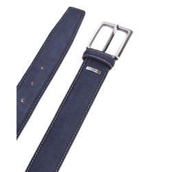 MIGUEL BELLIDO: CINTURÓN EN PIEL VACUNO GRABADA 305-35-AZUL