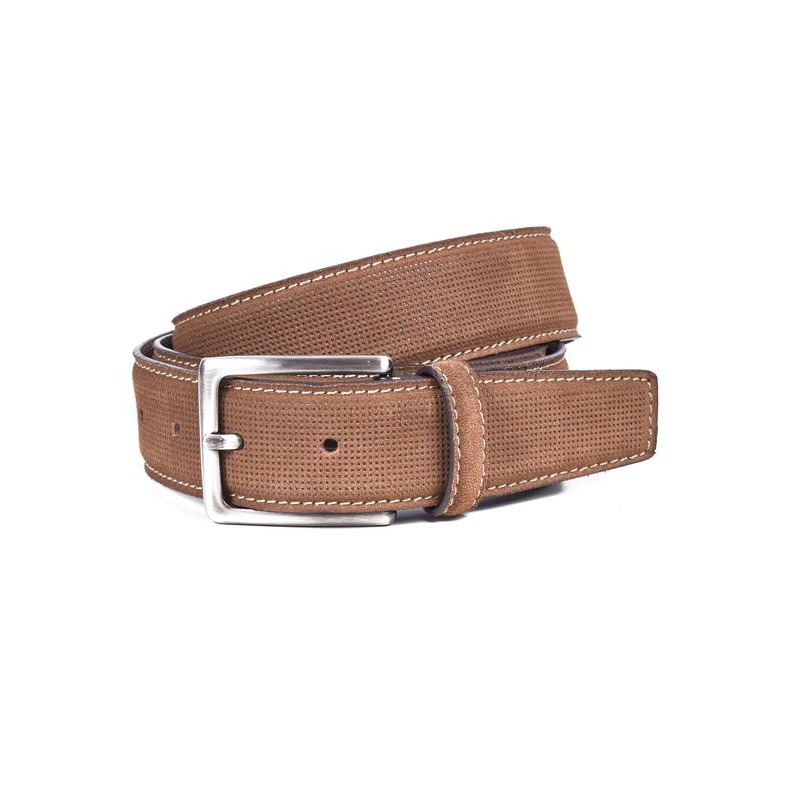 MIGUEL BELLIDO: CINTURÓN EN PIEL VACUNO GRABADA 305-35-CUERO