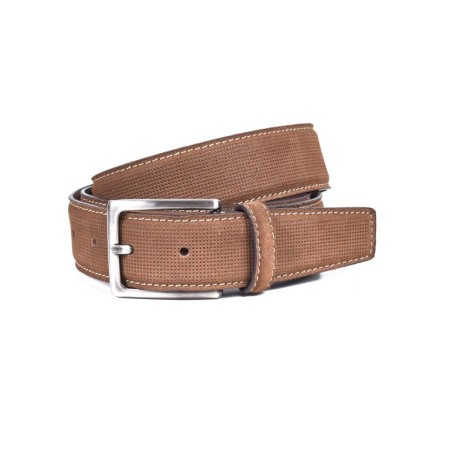 MIGUEL BELLIDO: CINTURÓN EN PIEL VACUNO GRABADA 305-35-CUERO