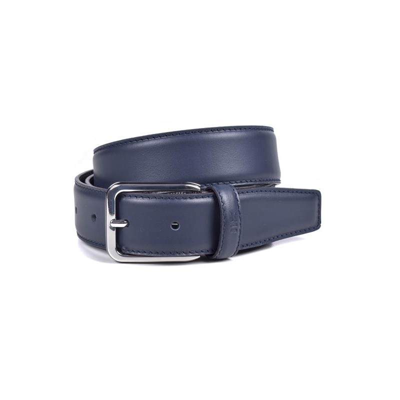 MIGUEL BELLIDO: CINTURÓN DE VESTIR EN PIEL VACUNO 369-32-AZUL