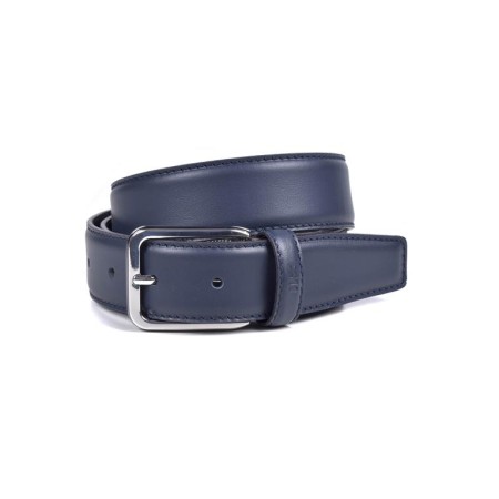 MIGUEL BELLIDO: CINTURÓN DE VESTIR EN PIEL VACUNO 369-32-AZUL
