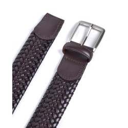 Miguel Bellido: Cinturón trenzado elástico piel  sport 35 mm. 397-35-marrón